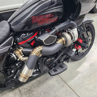 Harley M8 Touring Turbo Kit Pie Cut Exhaust Pipe - Upgrade Only