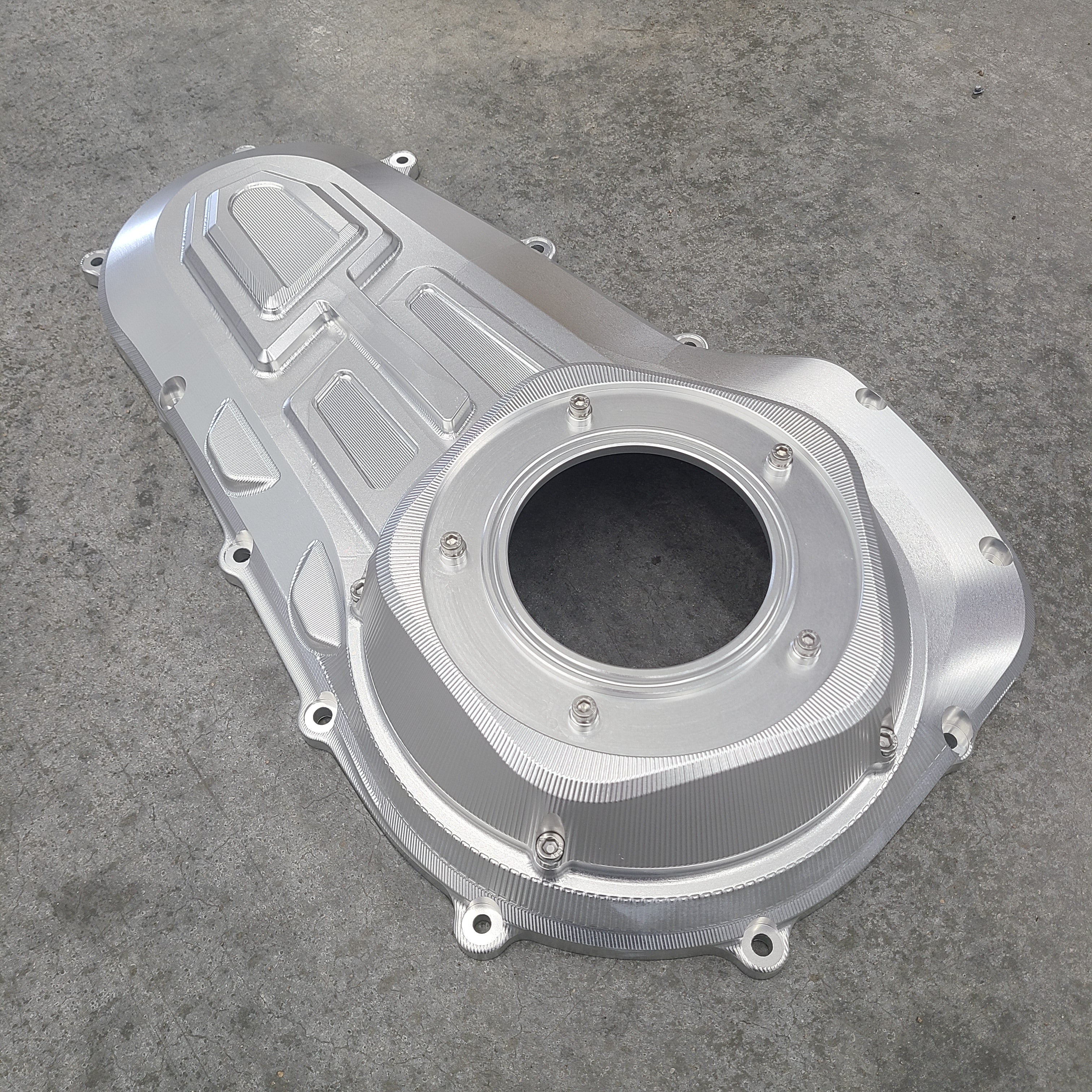 Harley Davidson Touring Billet Outer Primary Cover – Silber Turbos