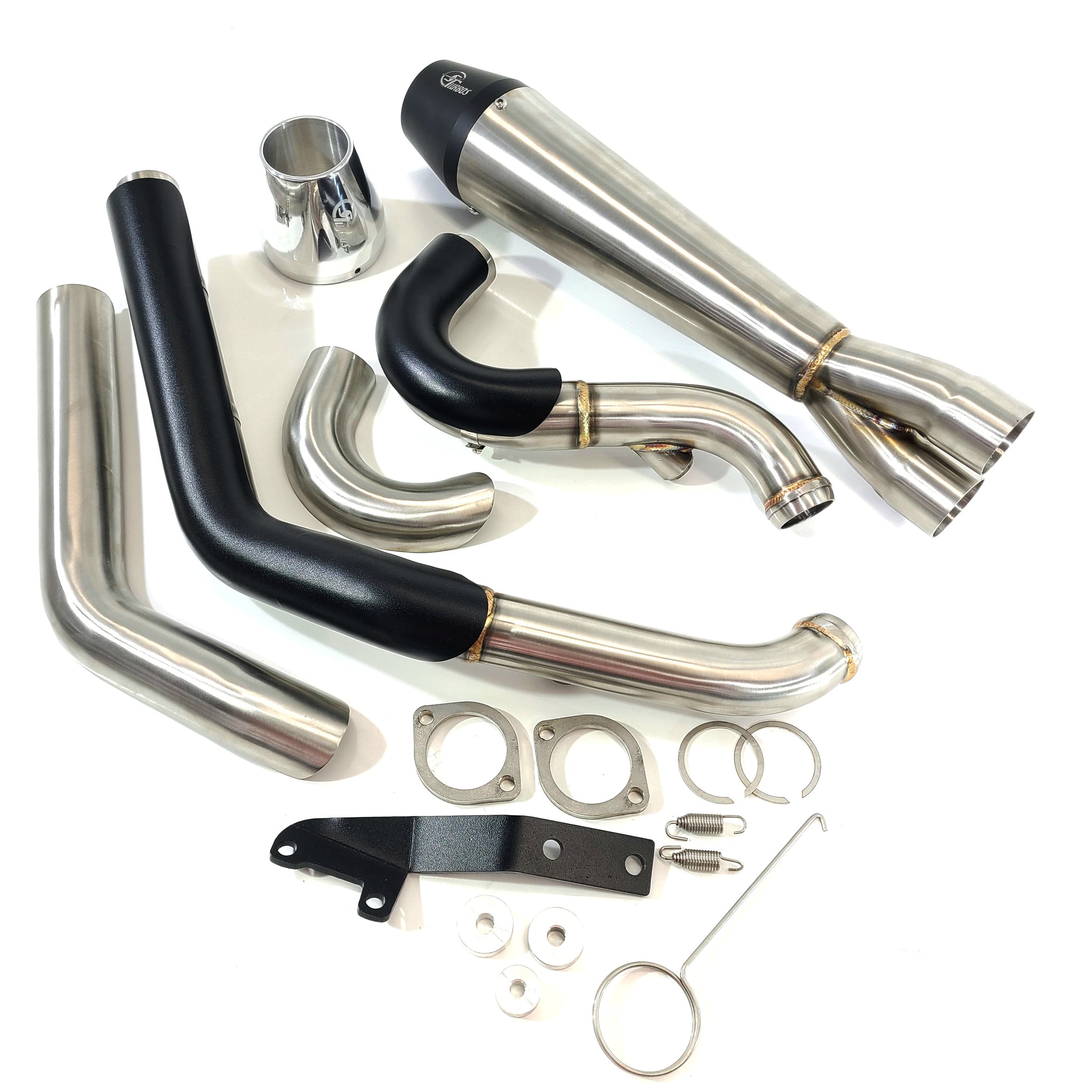 バイカルテ 280sh×2、250tr×1 (FS ) Harley Davidson 2018+ Softail 2:1 Exhaust System – Silber Turbos